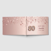 80e verjaardag roos gouden sterren roze chic gastenboek (Volledig)