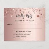 80e verjaardag roos gouden sterren RSVP-budgetkaar (Voorkant)