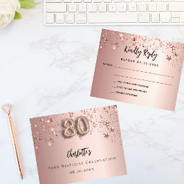 80e verjaardag roos gouden sterren RSVP-budgetkaar Flyer
