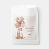 80e verjaardag Roos gouden taart Bedankzakje (Voorkant)