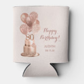 80e verjaardag Roos gouden taart Blikjeskoeler (Voorkant)