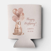 80e verjaardag Roos gouden taart Blikjeskoeler (Achterkant)