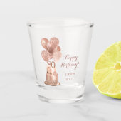 80e verjaardag Roos gouden taart Shot Glas (Voorkant)