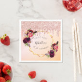 80e verjaardag roos goudroze geometrische glitter servet (Insitu)