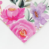 80e verjaardag roze floral fleece deken (Hoek)