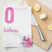 80e verjaardag roze floral Unique Theedoek (Quarter Fold)