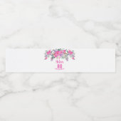 80e verjaardag roze floral waterfles etiket (Enkel label)