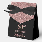 80e verjaardag Roze Goud Glitter Bedankt Bedankdoosjes (Voorkant)