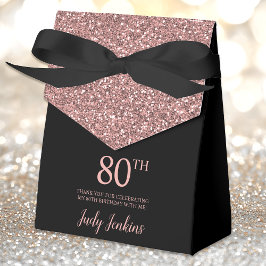80e verjaardag Roze Goud Glitter Bedankt Bedankdoosjes