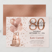 80e verjaardag Roze Goud Kook Surprise Party Kaart (Voorkant / Achterkant)