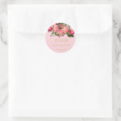 80e verjaardag Roze Roses Floral Achtste Ronde Sticker (Tas)
