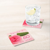 80e verjaardag Roze roze roze roze Inspirerend Kartonnen Onderzetters (Insitu)