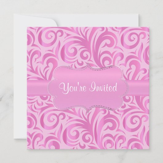 80e verjaardag | Roze, zilver en witte vlakken Kaart (Voorkant)