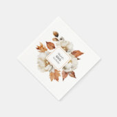 80e Verjaardag Rustieke Vrouwelijke Herfst Bloemen Servet (Hoek)