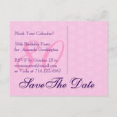 80e Verjaardag Save the Date Paarse Antiek Kant Aankondigingskaart (Achterkant)