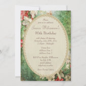 80e verjaardag Shabby Chic Hibiscus Flowers Kaart (Achterkant)