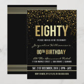 80e verjaardag | Shimmering Gold Confetti Kaart (Voorkant / Achterkant)