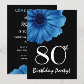 80e verjaardag Sjabloon blauwe dag Kaart (Voorkant / Achterkant)