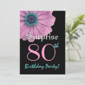 80e verjaardag Sjabloon roze maaltijd Kaart (Staand voorkant)