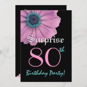 80e verjaardag Sjabloon roze maaltijd Kaart (Voorkant / Achterkant)