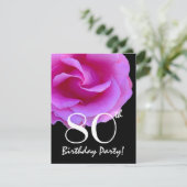 80e verjaardag Sjabloon roze roze roze roze voor h Kaart (Staand voorkant)