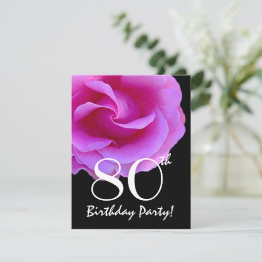 80e verjaardag Sjabloon roze roze roze roze voor h Kaart (Staand voorkant)