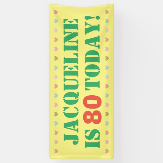 80e verjaardag spandoek (Verticaal)