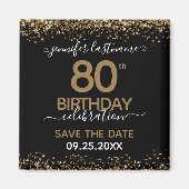 80e verjaardag Sparen de Magnet van de Datum (Voorkant)