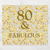 80e verjaardag sparkling wijnetiket (Enkel label)