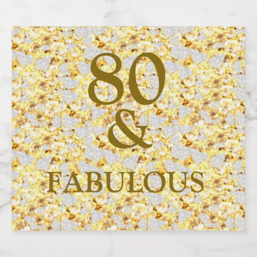 80e verjaardag sparkling wijnetiket (Enkel label)