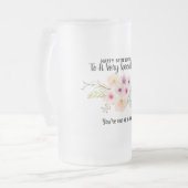 80e verjaardag Speciale dame Unieke bloemen Matglas Bierpul (Voorkant links)