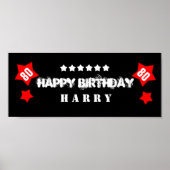 80e verjaardag Star Banner Aangepaste naam V80S ST Poster (Voorkant)