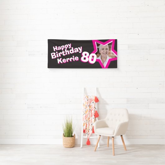 80e verjaardag ster aangepaste foto banner (Insitu)