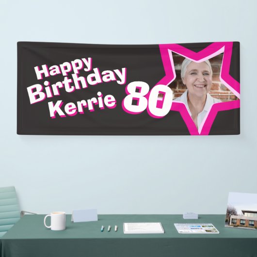 80e verjaardag ster aangepaste foto banner (Beurs)