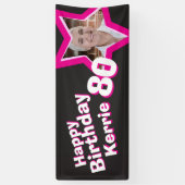 80e verjaardag ster aangepaste foto banner (Verticaal)