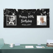 80e verjaardag sterren Foto gepersonaliseerd Spandoek (Beurs)