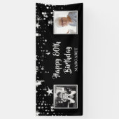 80e verjaardag sterren Foto gepersonaliseerd Spandoek (Verticaal)