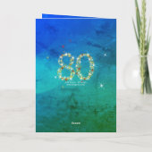 80e verjaardag - Sterrennummers - Blauw groen - Le Kaart (Achterkant)