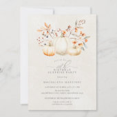 80e Verjaardag Surprise Party Witte Pompoen Herfst Kaart (Voorkant)