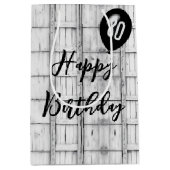 80e verjaardag symmetrisch rustiek houtpatroon medium cadeauzakje (Voorkant)