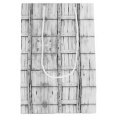 80e verjaardag symmetrisch rustiek houtpatroon medium cadeauzakje (Achterkant)