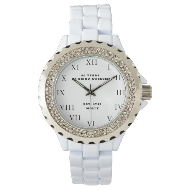 80e verjaardag tachtig  Grappig Horloge (Voorkant)