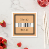 80e Verjaardag Tan en Zwart Custom V01FC Servetten (Insitu)