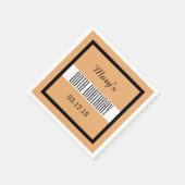 80e Verjaardag Tan en Zwart Custom V01FC Servetten (Hoek)