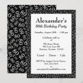 80e verjaardag thema zwart-wit patroon kaart (Voorkant / Achterkant)