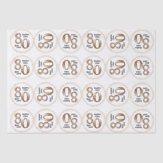 80e verjaardag Tissue Paper Tissuepapier (Voorkant)