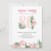 80e verjaardag Tropisch Roze Protea Nummer 80 Kaart (Voorkant)