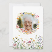 80e Verjaardag Tuin Bloemen Wild Meadow Foto Kaart (Achterkant)
