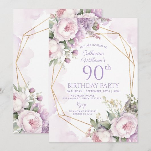 80e verjaardag tuinfeest uitnodigen kaart (Voorkant / Achterkant)