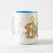 80e verjaardag tweekleurige koffiemok (Voorkant links)